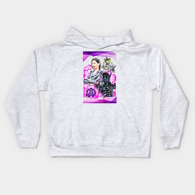 Kamen Rider Rogue Side-by-Side   (style #2) Kids Hoodie by BeatlesDiva